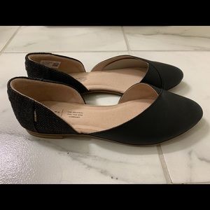 TOMS Women’s D’Orsay Black Flat Size 9.5, NEW